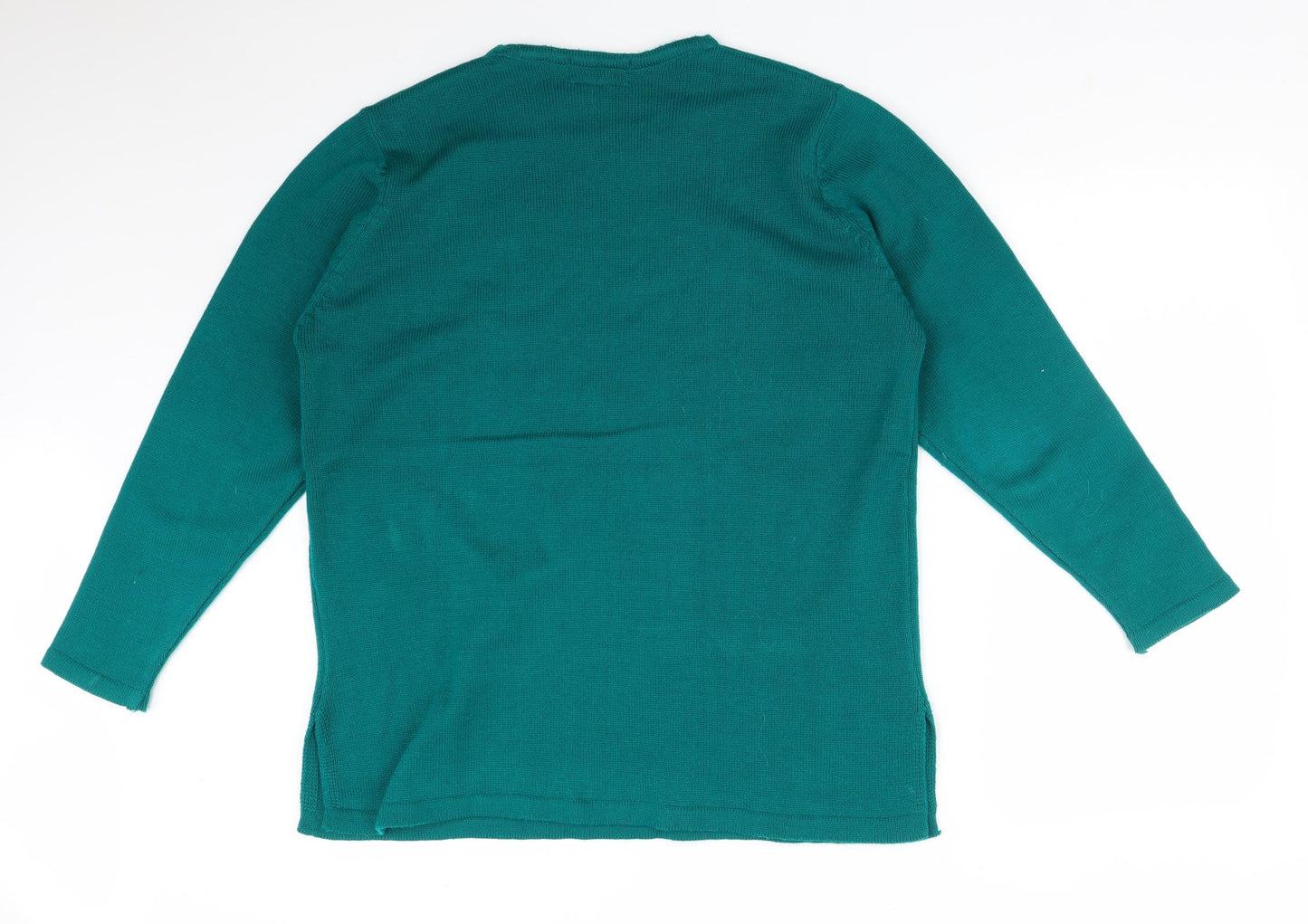 BEAU MONDE Womens Green  Acrylic Pullover Sweatshirt One Size