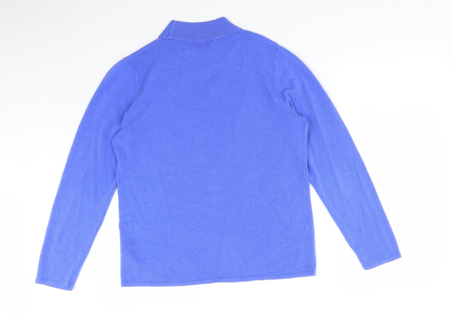 BONMARCHE Womens Blue  Acrylic Basic T-Shirt Size 18 Mock Neck