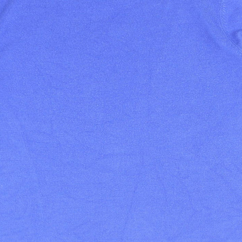 BONMARCHE Womens Blue  Acrylic Basic T-Shirt Size 18 Mock Neck