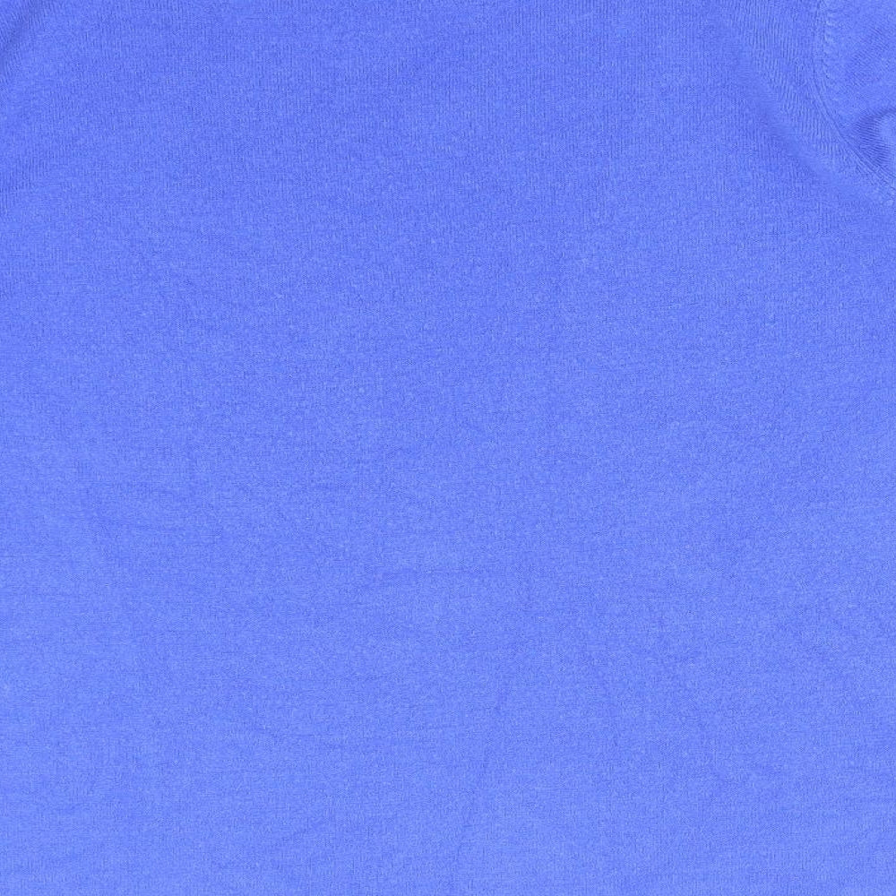 BONMARCHE Womens Blue  Acrylic Basic T-Shirt Size 18 Mock Neck