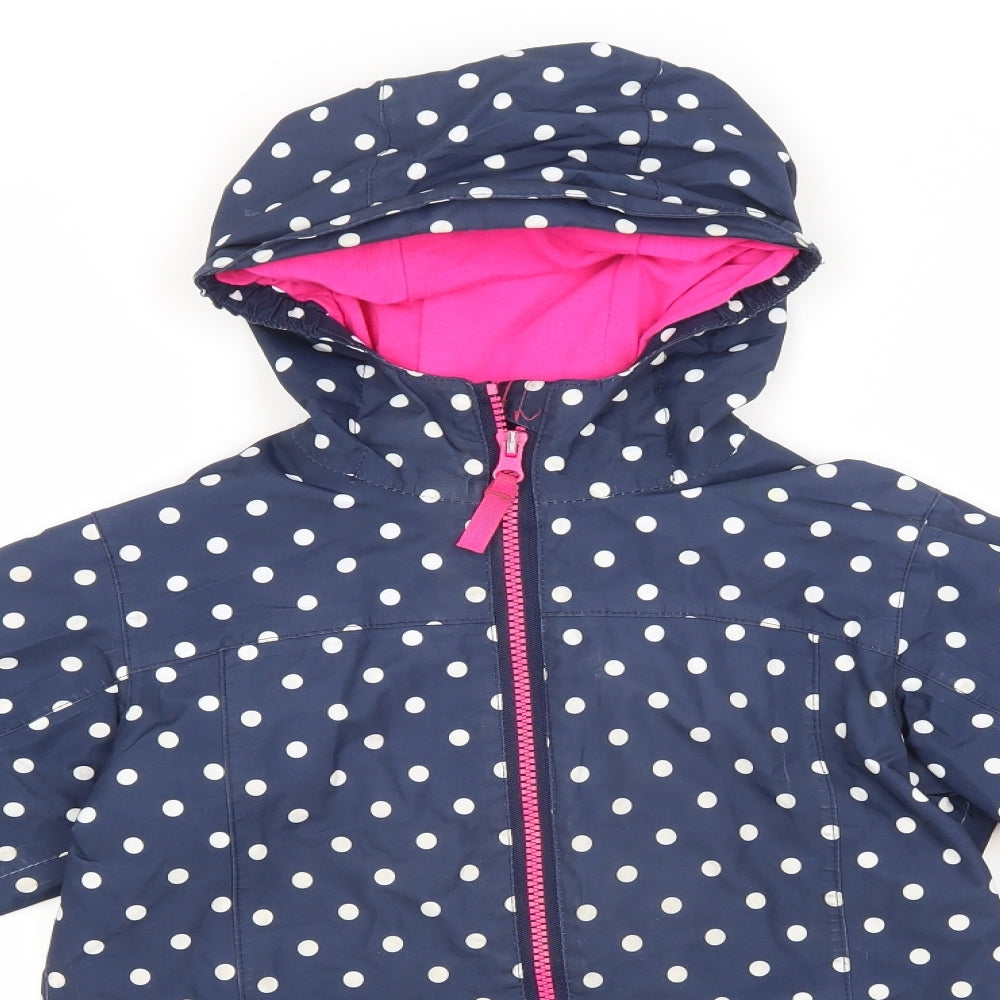 Gelert Girls Blue Polka Dot  Rain Coat Coat Size 7-8 Years