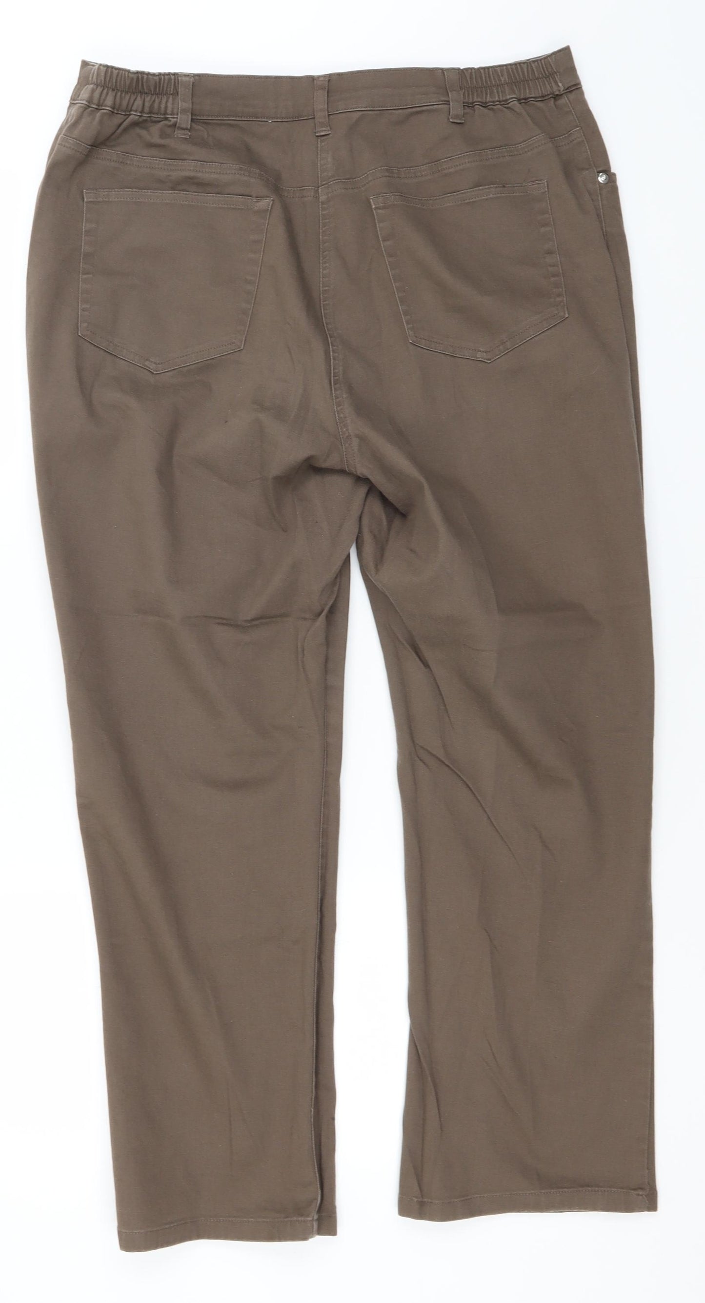 Preworn Womens Brown  Cotton Trousers  Size 18 L27 in Regular