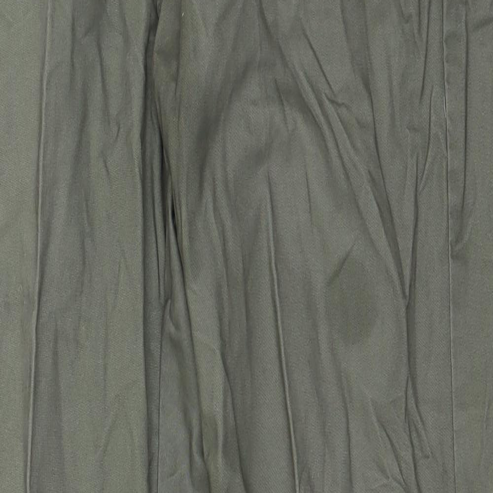 Marks and Spencer Womens Green  Cotton Trousers  Size 32 in L30 in Regular