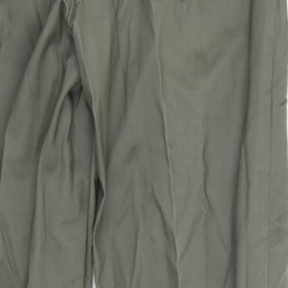Marks and Spencer Womens Green  Cotton Trousers  Size 32 in L30 in Regular