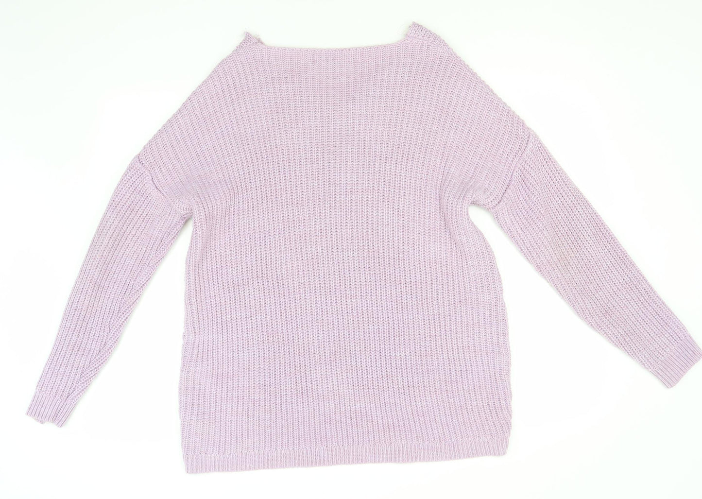 Primark Womens Pink V-Neck  Acrylic Pullover Jumper Size 10