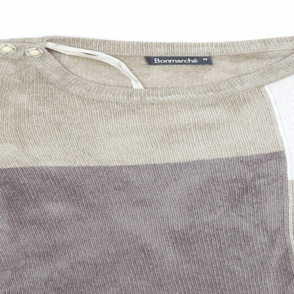 Bonmarché Womens Brown Round Neck  Acrylic Pullover Jumper Size M
