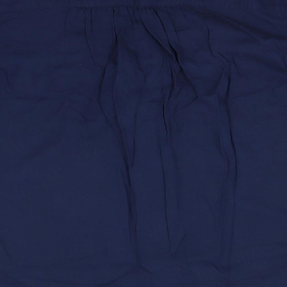 Marks and Spencer Womens Blue  Flax Basic Button-Up Size 12 V-Neck