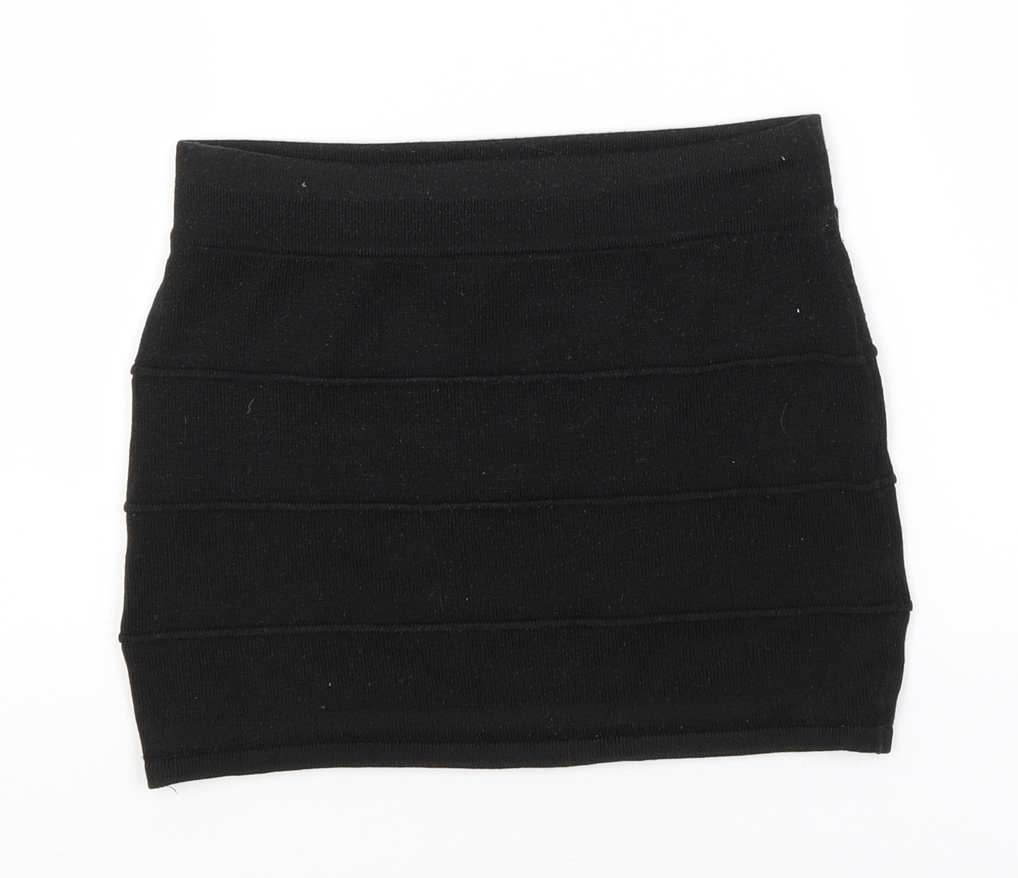 Chico's Womens Black Striped Acrylic Straight & Pencil Skirt Size S