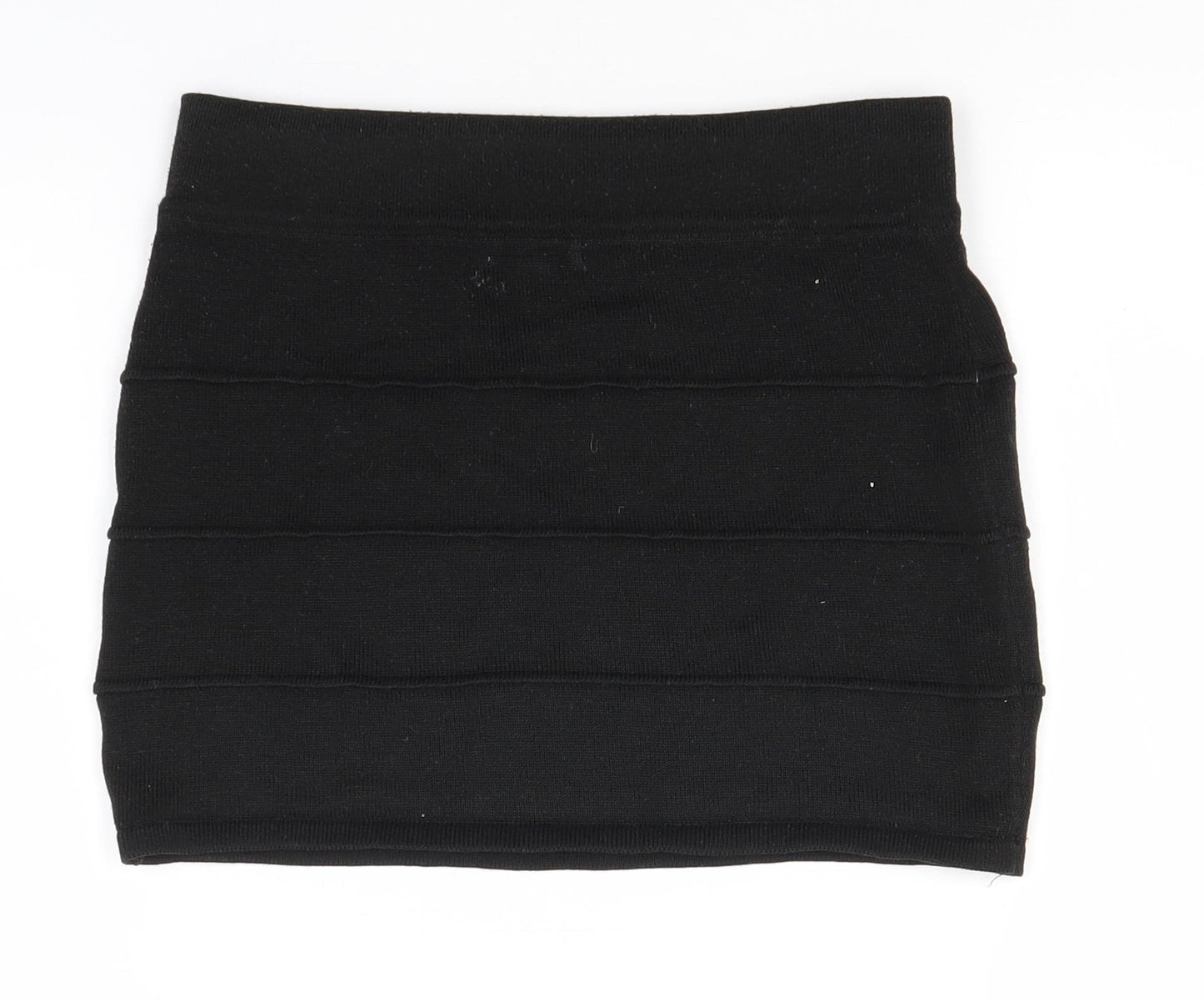 Chico's Womens Black Striped Acrylic Straight & Pencil Skirt Size S