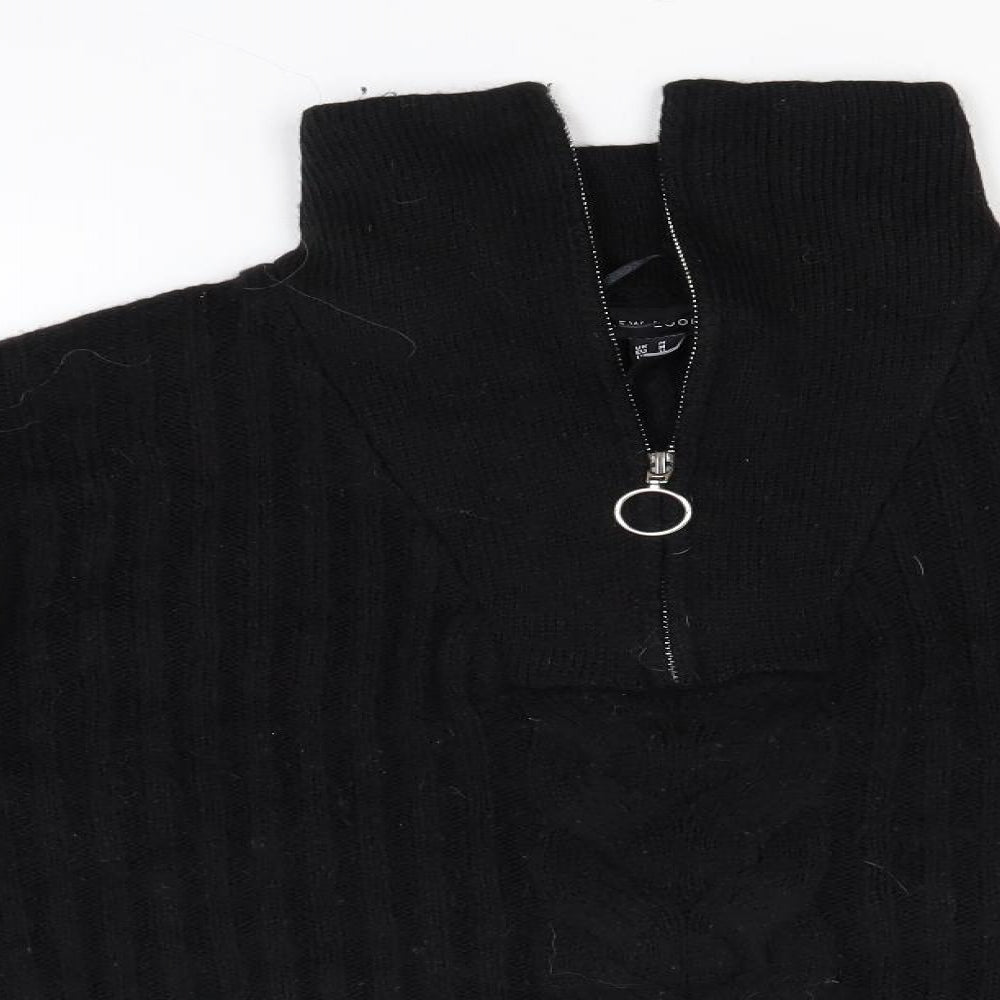 New Look Womens Black High Neck  Acrylic Pullover Jumper Size M