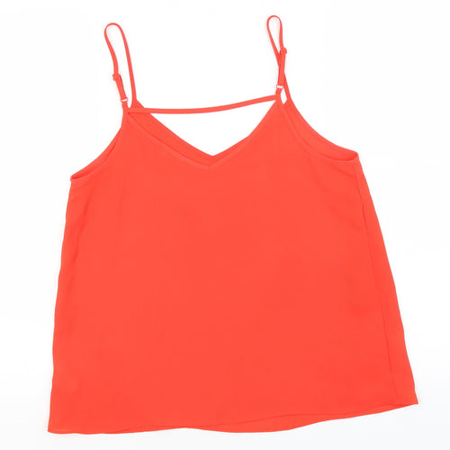 Primark Womens Red  Polyester Basic Tank Size 10 Off the Shoulder