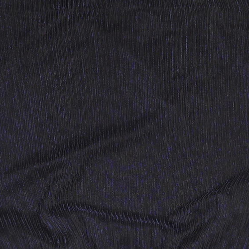 Preworn Womens Blue Striped Polyester Basic Blouse Size 10 Round Neck