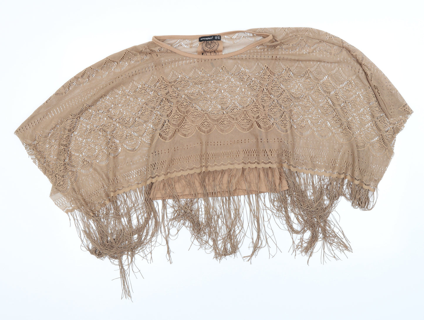 Atmosphere Womens Brown  Polyester Basic Blouse Size 12 Round Neck