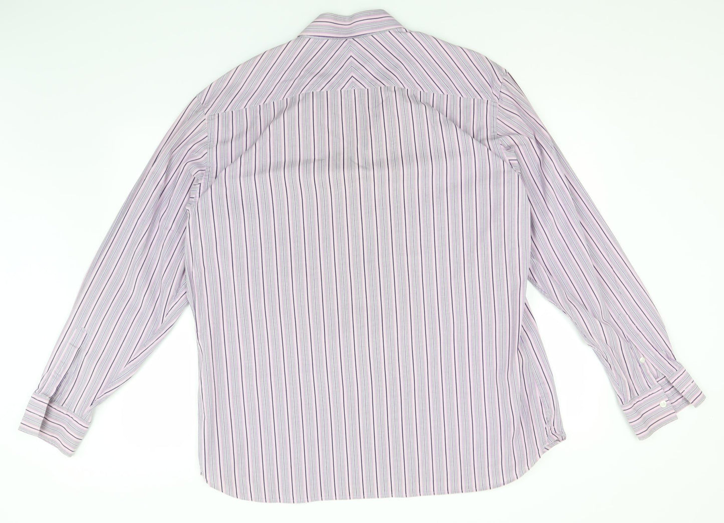 Autograph Mens Blue Striped Cotton  Button-Up Size XL Collared