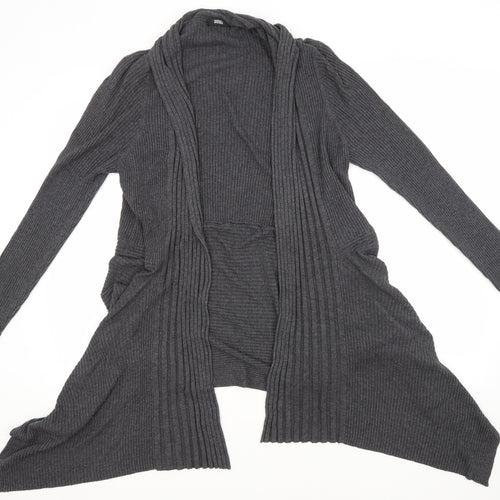Marks and Spencer Womens Grey Round Neck  Polyamide Cardigan Jumper Size 24