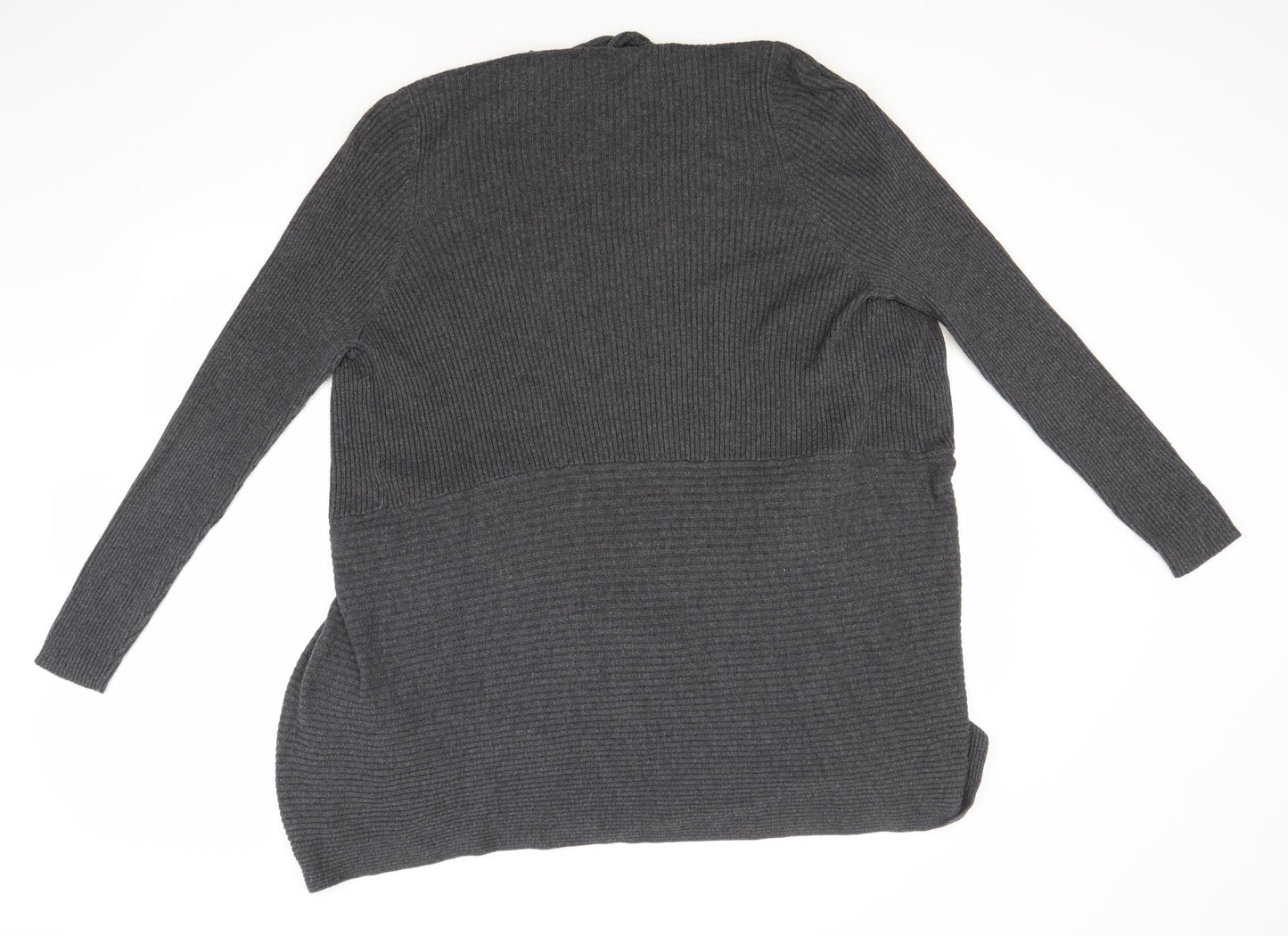 Marks and Spencer Womens Grey Round Neck  Polyamide Cardigan Jumper Size 24