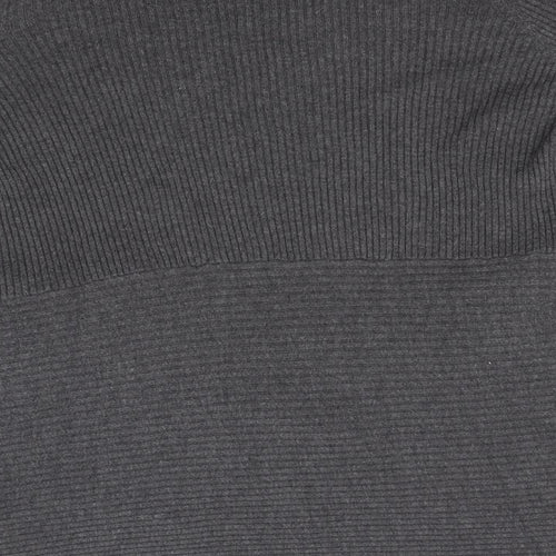 Marks and Spencer Womens Grey Round Neck  Polyamide Cardigan Jumper Size 24