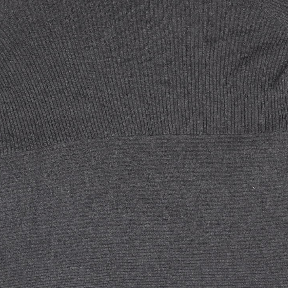 Marks and Spencer Womens Grey Round Neck  Polyamide Cardigan Jumper Size 24
