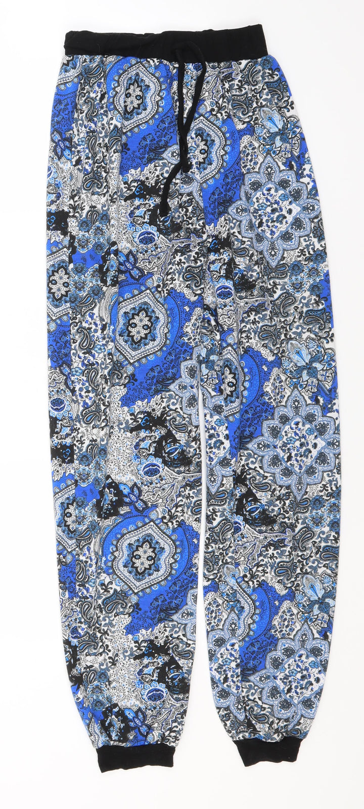 Atmosphere Womens Blue Paisley Polyester Sweatpants Trousers Size 6 L25 in Regular