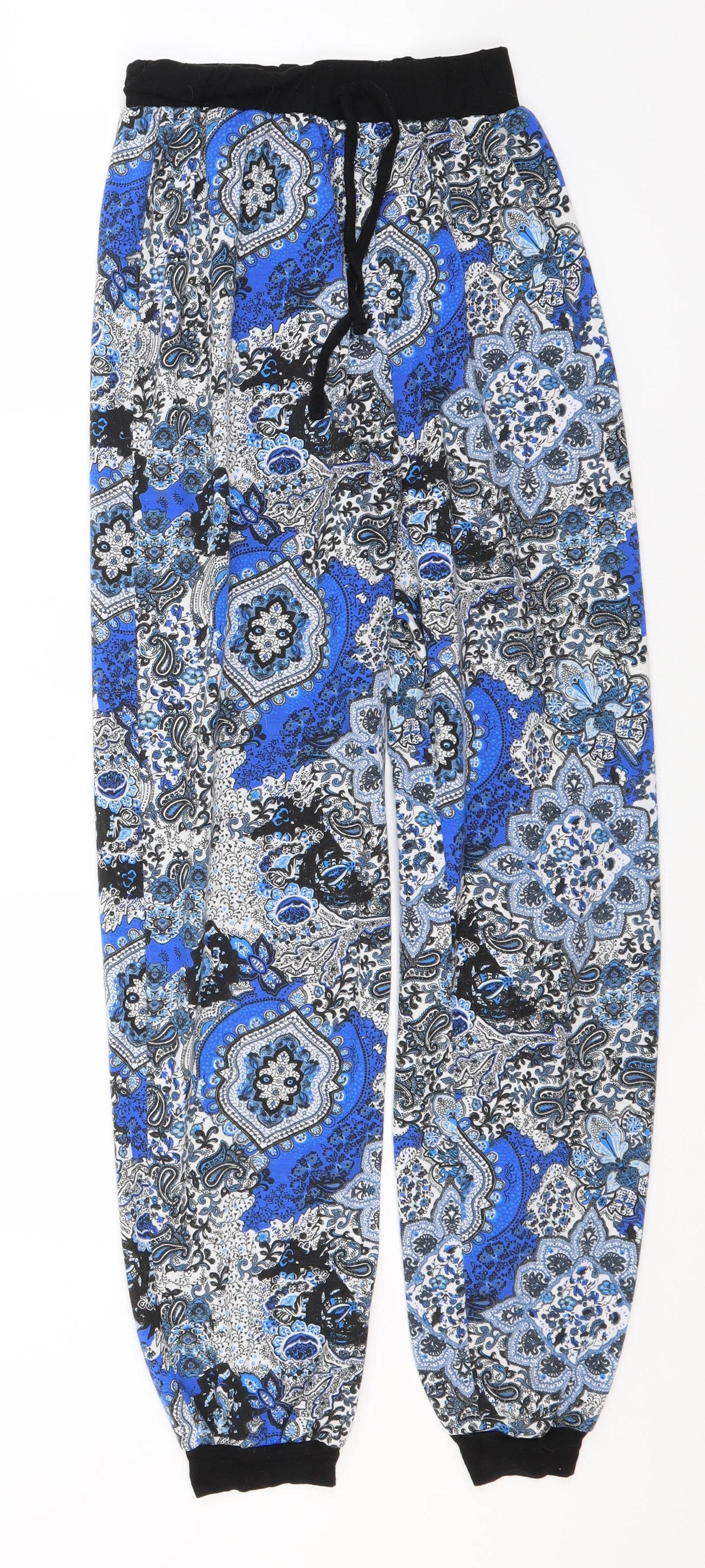 Atmosphere Womens Blue Paisley Polyester Sweatpants Trousers Size 6 L25 in Regular