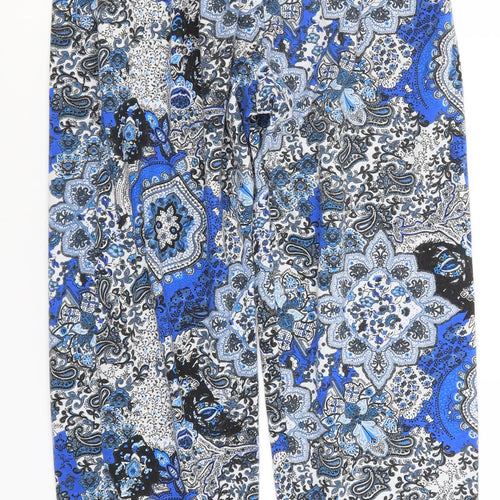Atmosphere Womens Blue Paisley Polyester Sweatpants Trousers Size 6 L25 in Regular