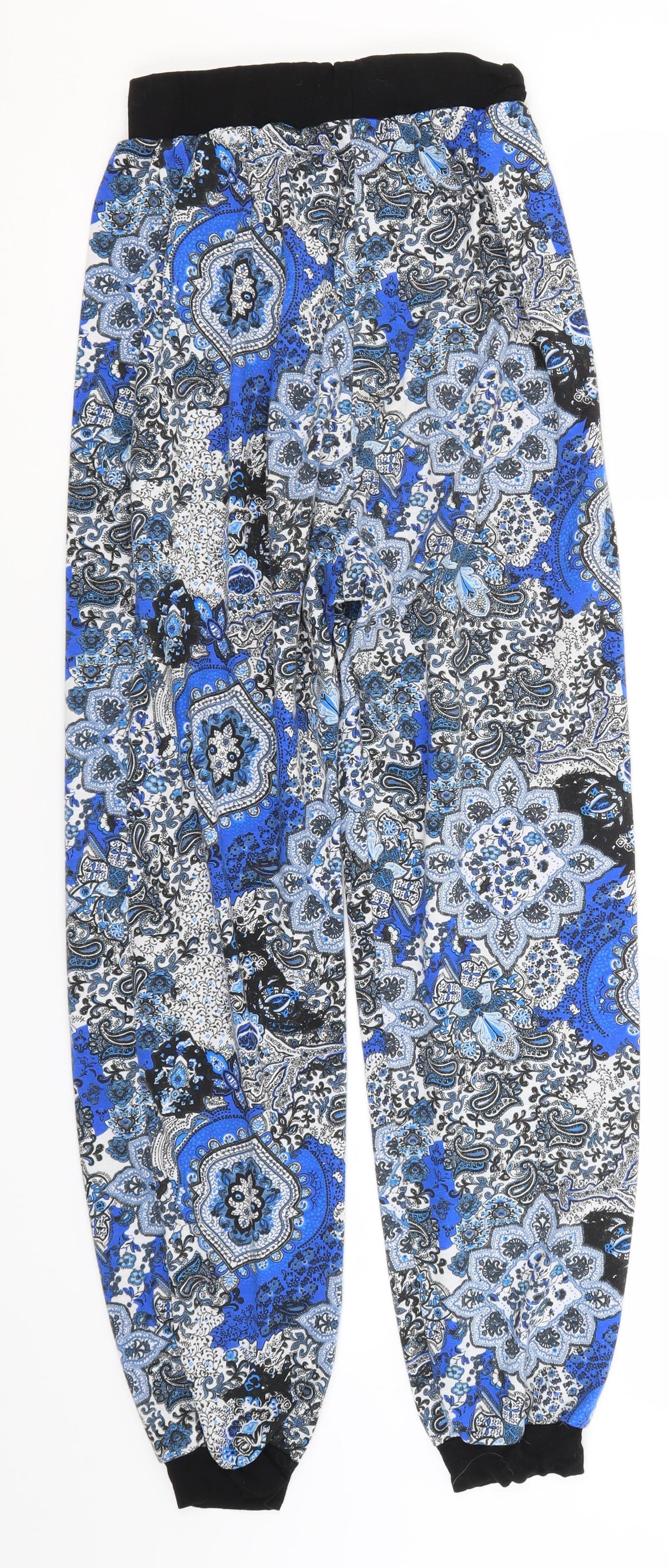 Atmosphere Womens Blue Paisley Polyester Sweatpants Trousers Size 6 L25 in Regular
