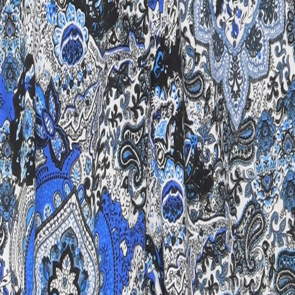 Atmosphere Womens Blue Paisley Polyester Sweatpants Trousers Size 6 L25 in Regular