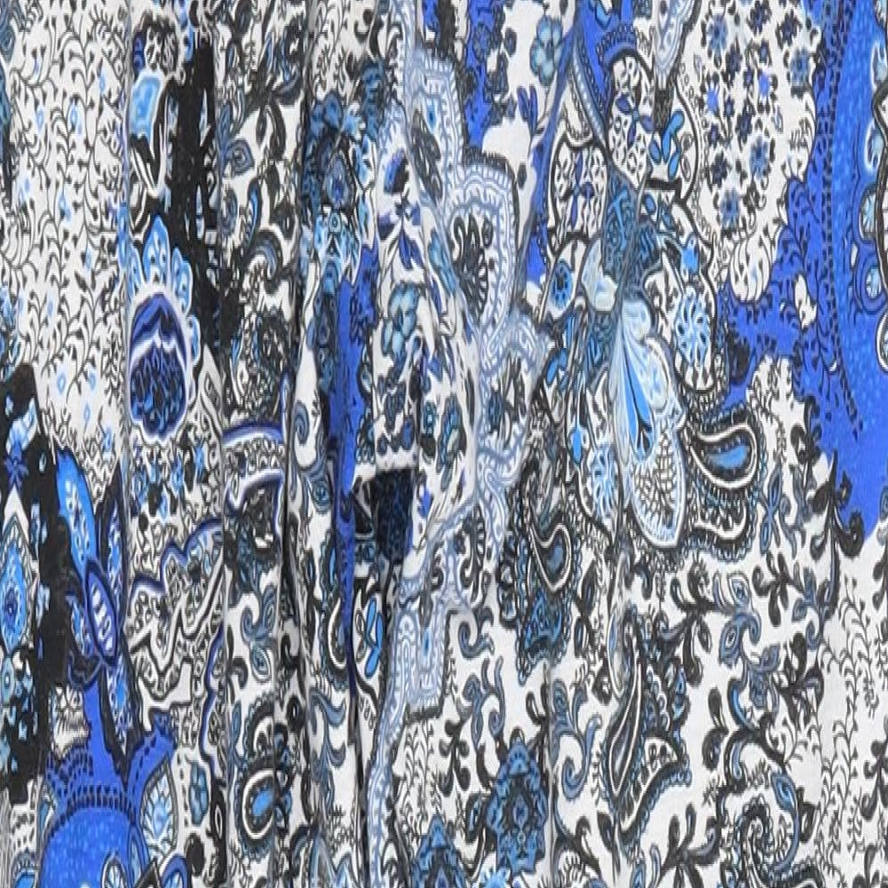 Atmosphere Womens Blue Paisley Polyester Sweatpants Trousers Size 6 L25 in Regular
