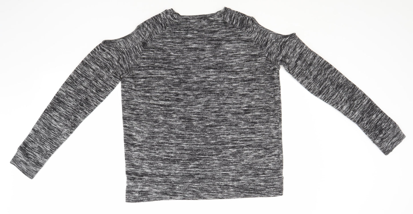 Papaya Womens Grey Round Neck  Polyester Pullover Jumper Size 14