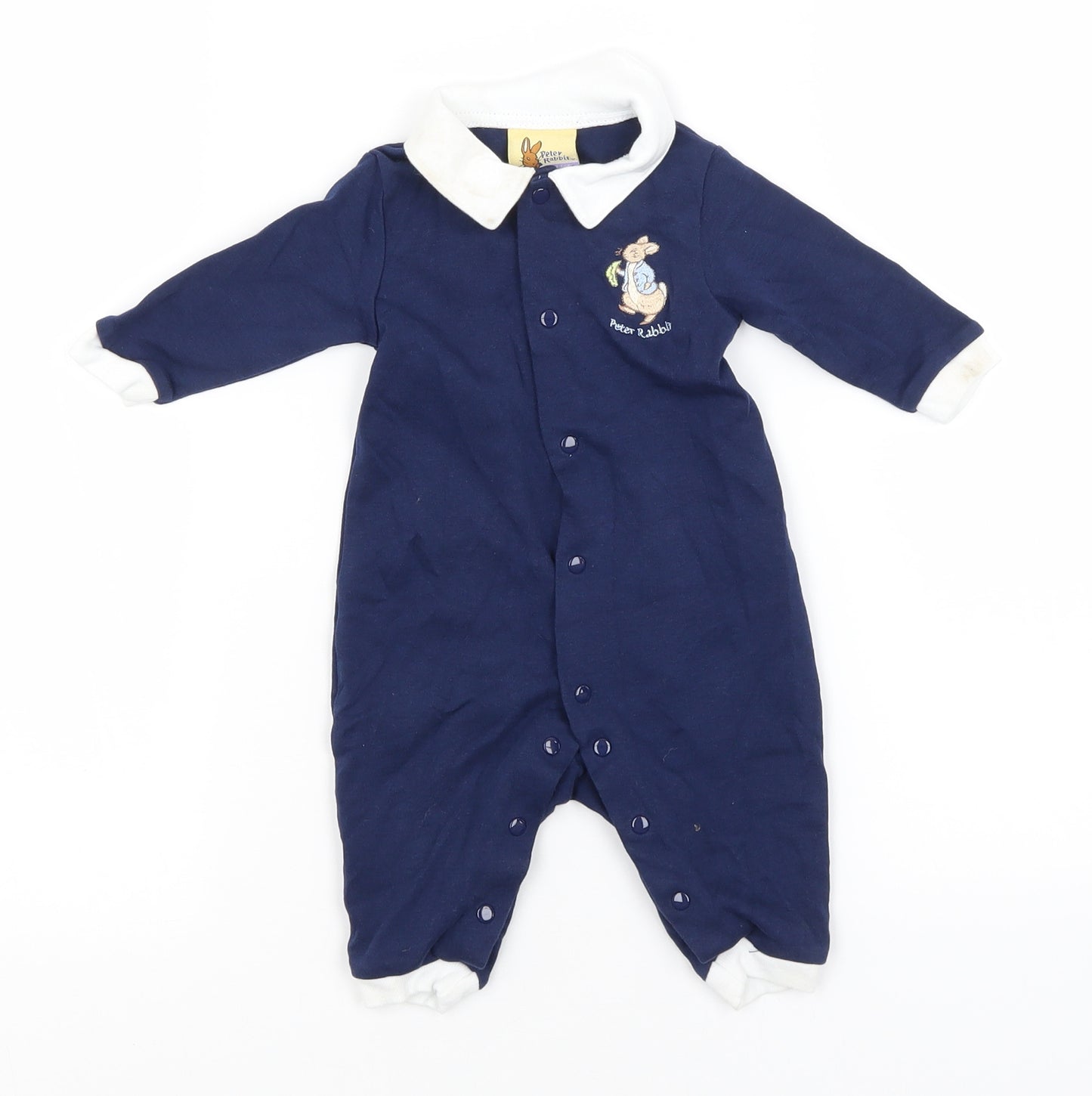 Peter Rabbit Baby Blue  Cotton Babygrow One-Piece Size 0-3 Months