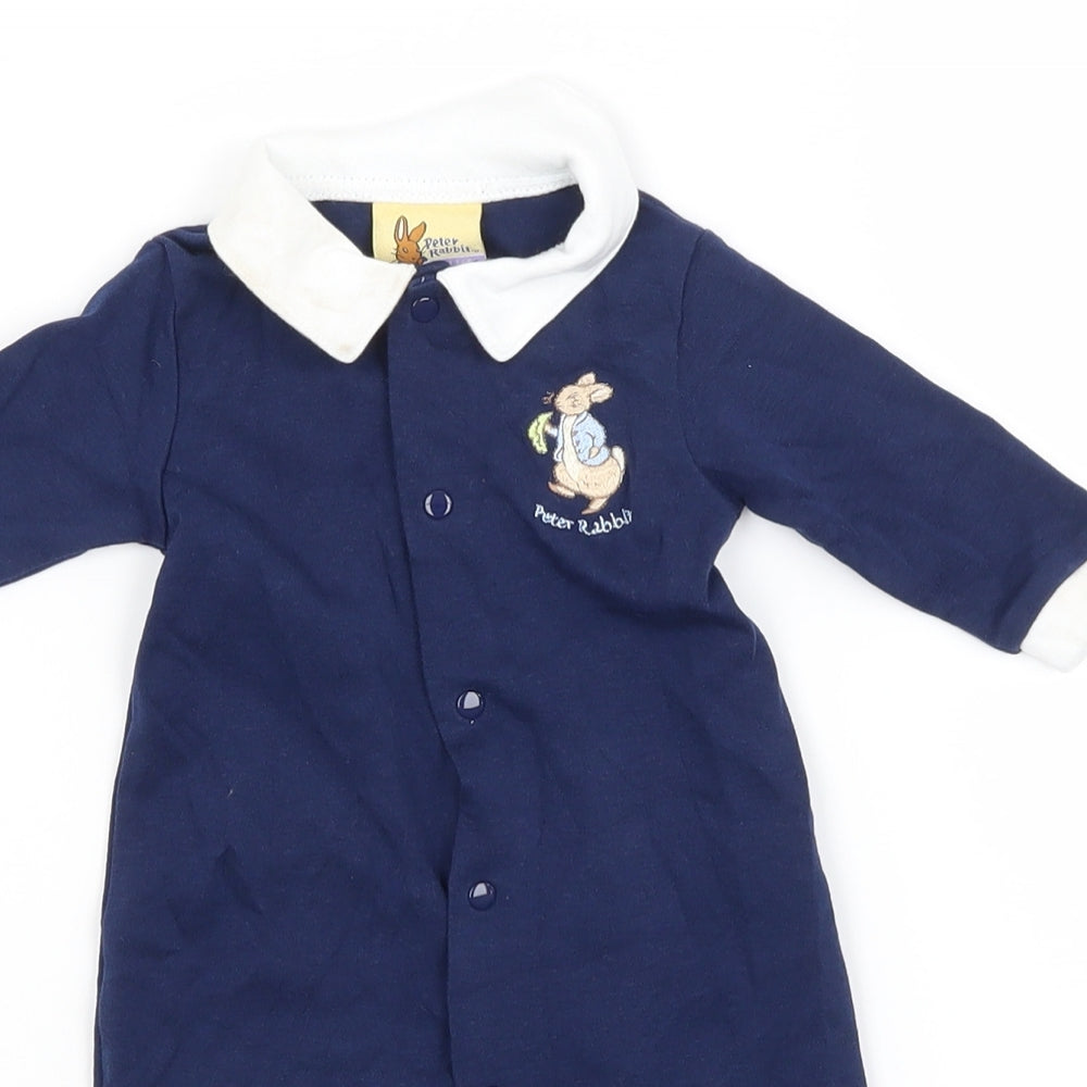 Peter Rabbit Baby Blue  Cotton Babygrow One-Piece Size 0-3 Months