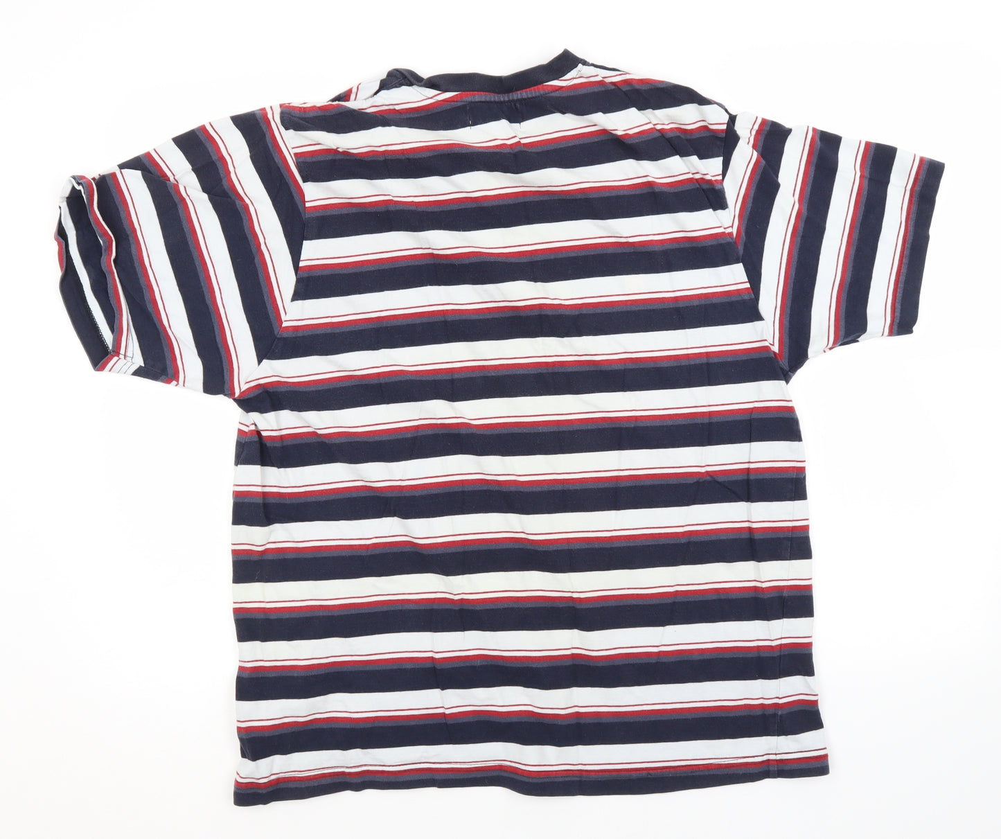 ZANTOS Mens Multicoloured Striped Cotton  T-Shirt Size XL Round Neck