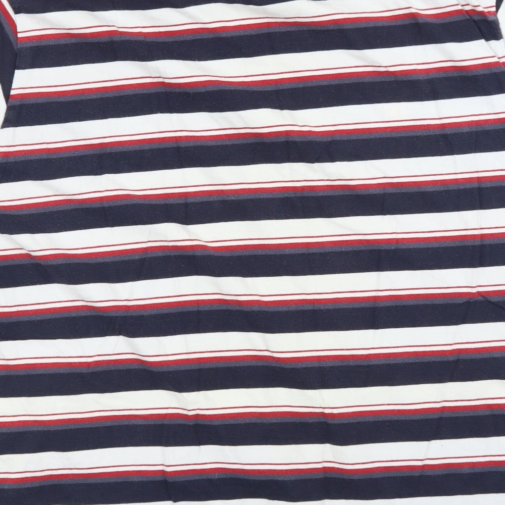 ZANTOS Mens Multicoloured Striped Cotton  T-Shirt Size XL Round Neck
