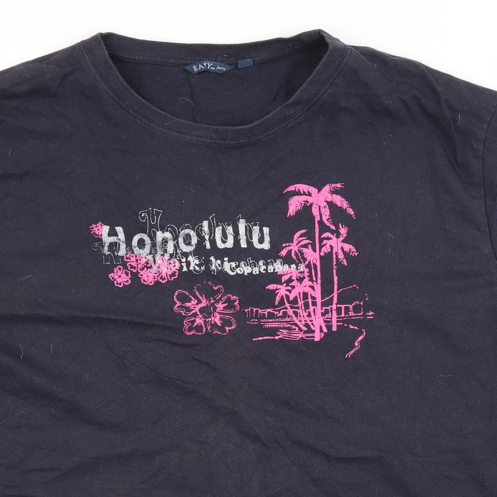 Easy Mens Grey  Cotton  T-Shirt Size XL Round Neck  - Honolulu