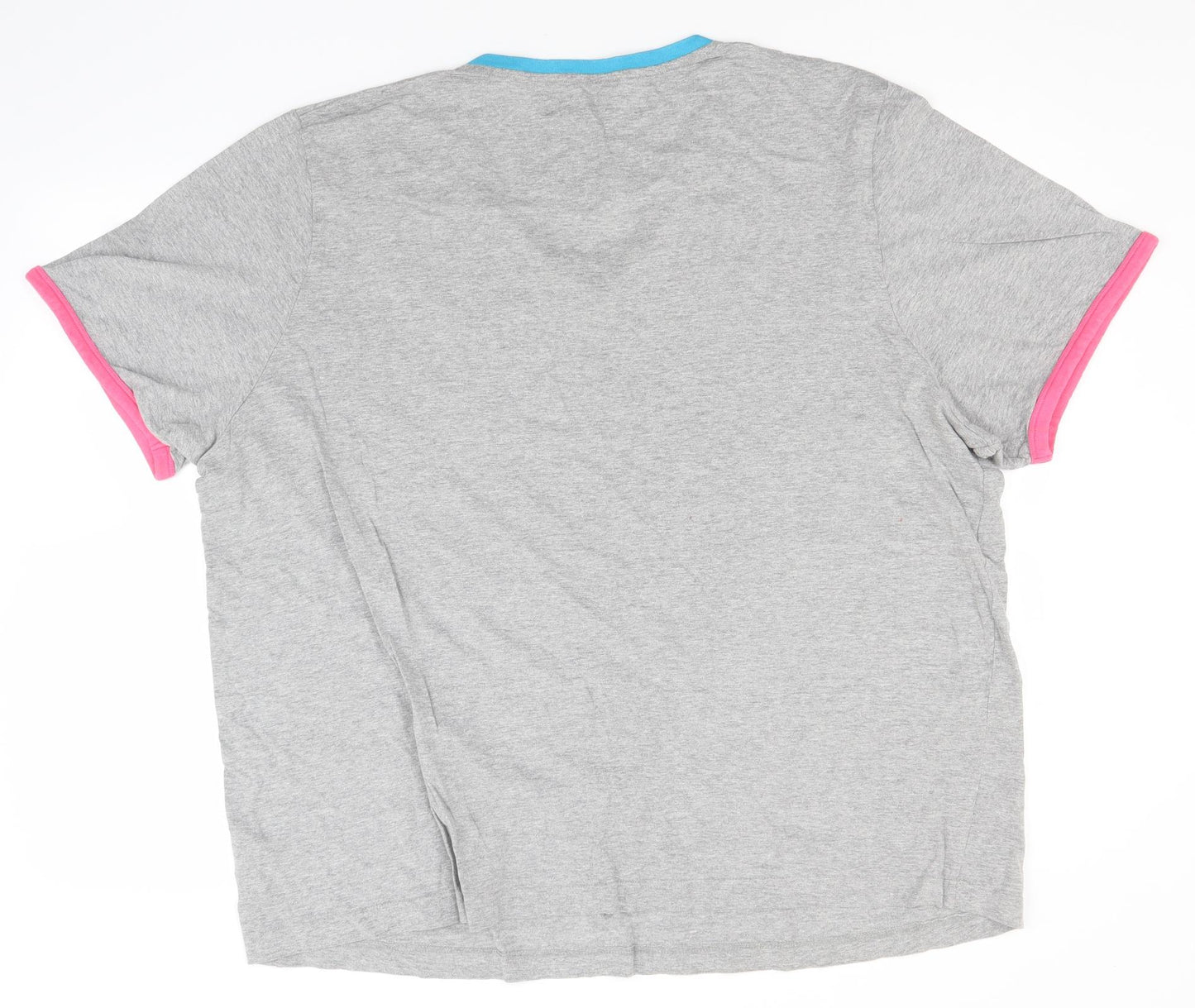 Easy Mens Grey  Cotton  T-Shirt Size 3XL V-Neck