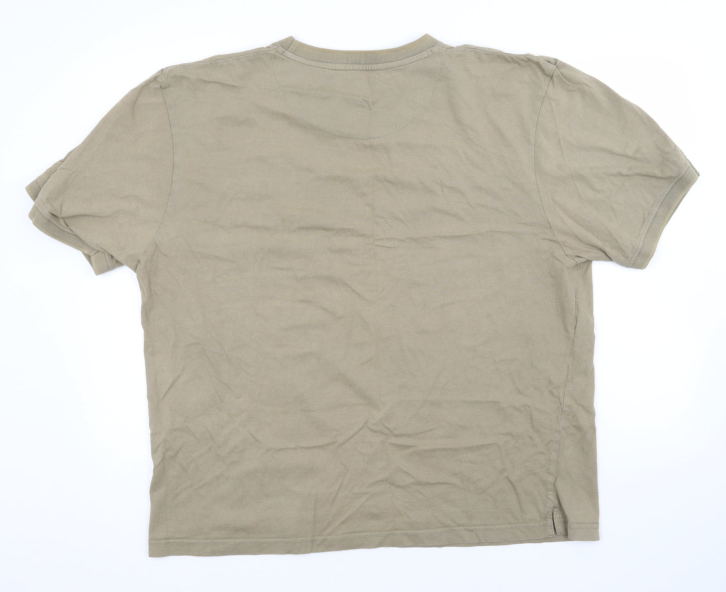 Easy Mens Brown  Cotton  T-Shirt Size XL Round Neck