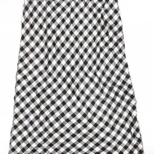 Topshop Womens Black Check Viscose Straight & Pencil Skirt Size 14