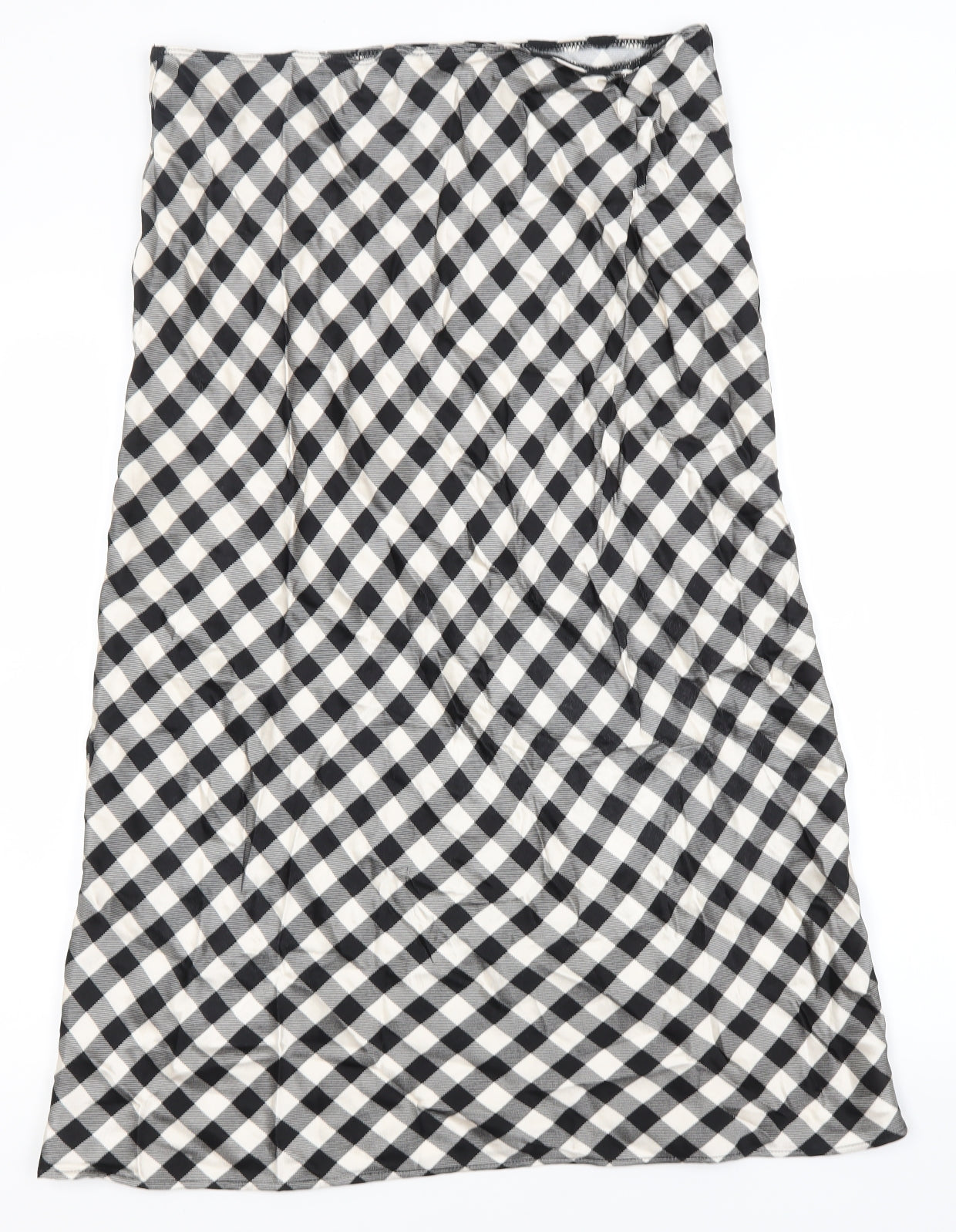 Topshop Womens Black Check Viscose Straight & Pencil Skirt Size 14