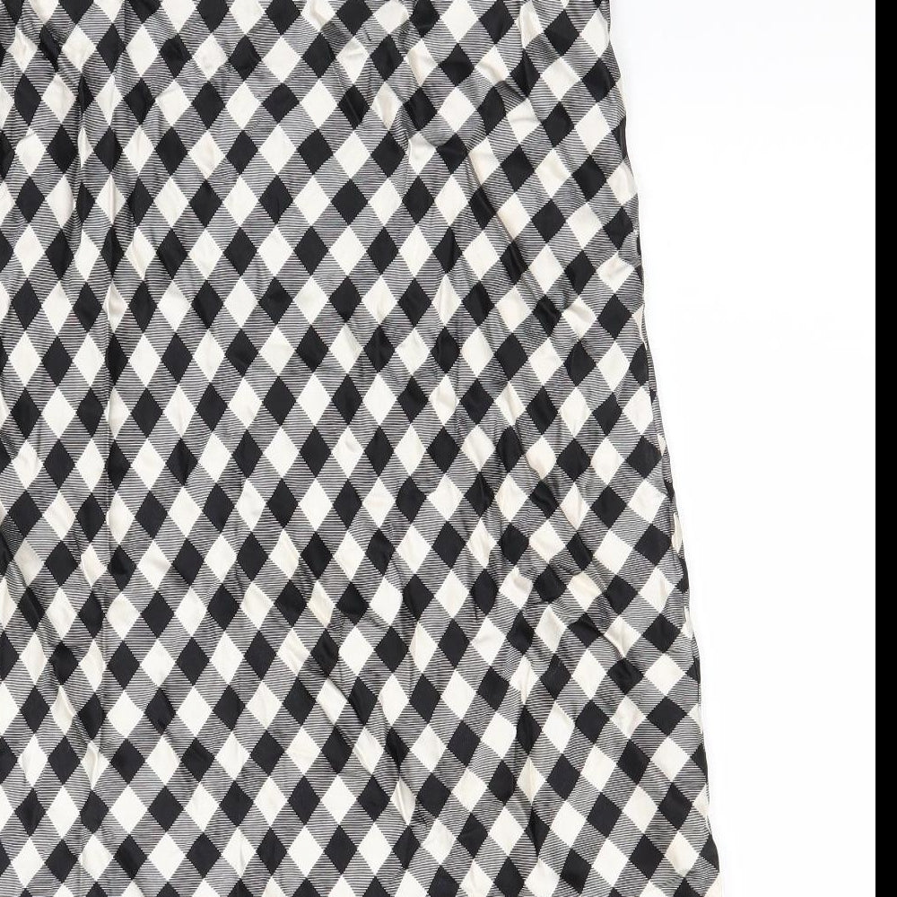 Topshop Womens Black Check Viscose Straight & Pencil Skirt Size 14