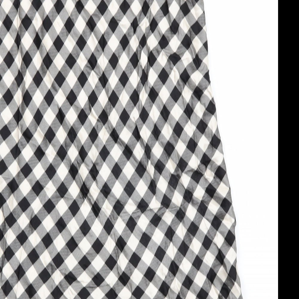 Topshop Womens Black Check Viscose Straight & Pencil Skirt Size 14