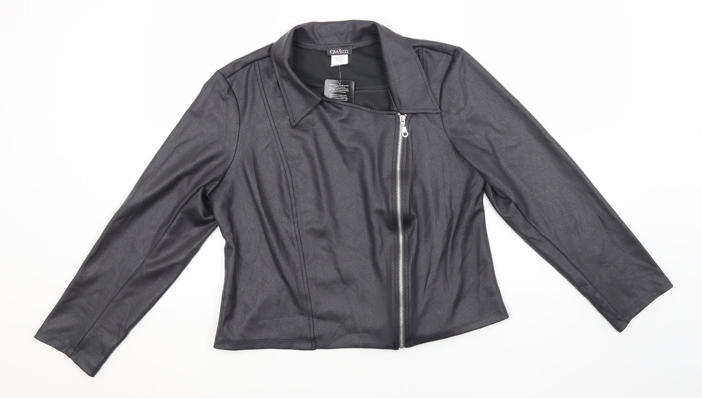 Kim&Co Womens Grey   Jacket  Size L