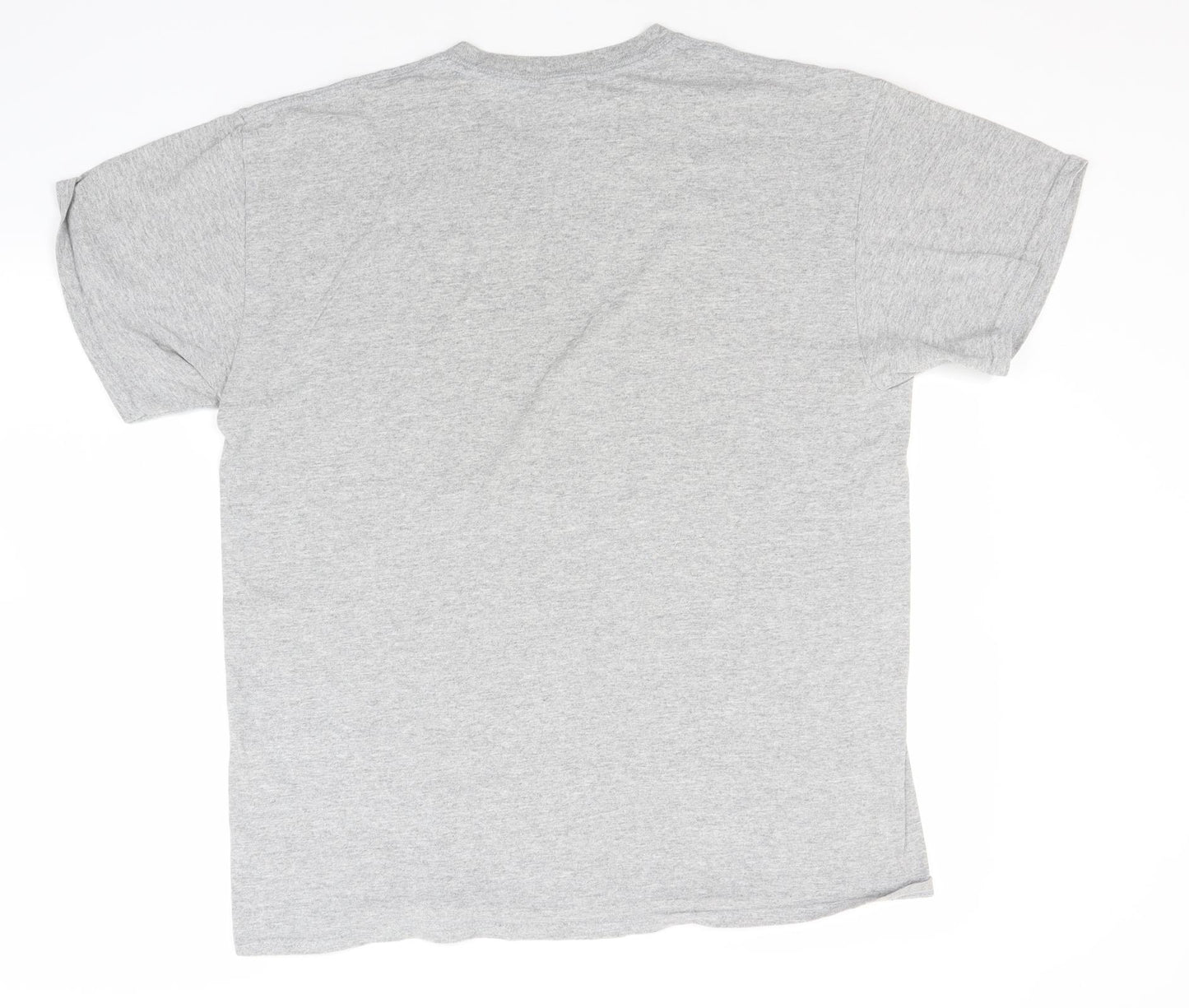 Gildan Mens Grey  Cotton  T-Shirt Size L Round Neck  - York England