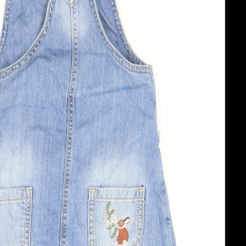 Debenhams Girls Blue  Cotton Dungaree One-Piece Size 4-5 Years