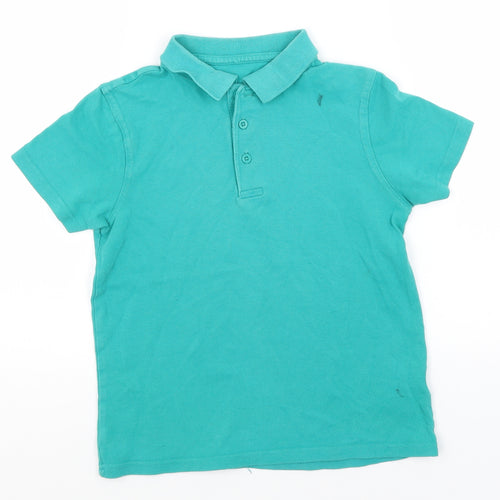 George Boys Green  Cotton Basic Polo Size 7-8 Years Collared