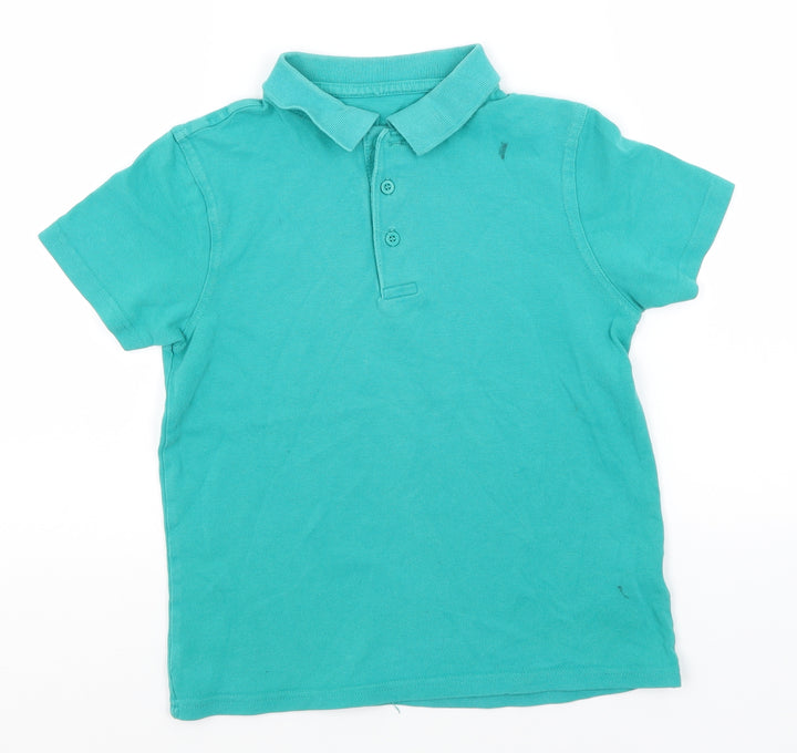 George Boys Green  Cotton Basic Polo Size 7-8 Years Collared