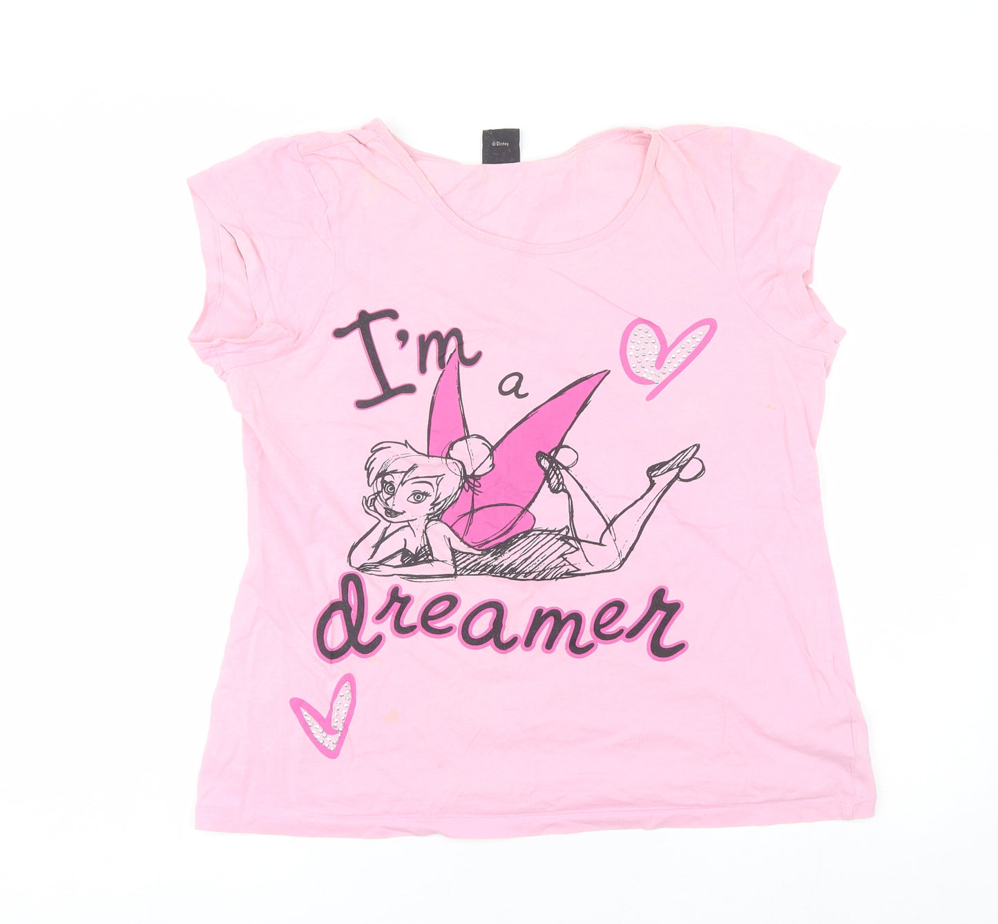 Disney Womens Pink  Cotton Top Pyjama Top Size 12