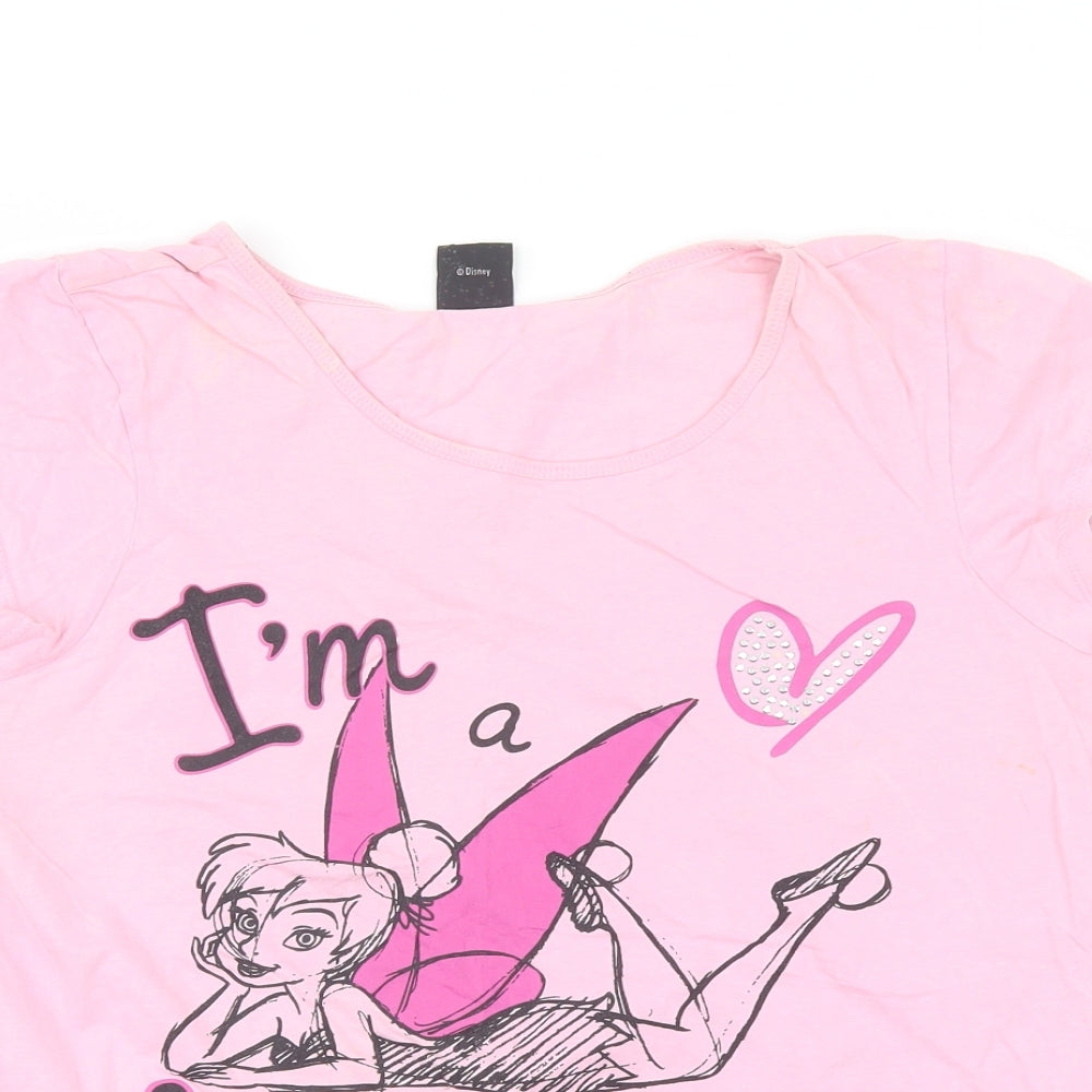 Disney Womens Pink  Cotton Top Pyjama Top Size 12