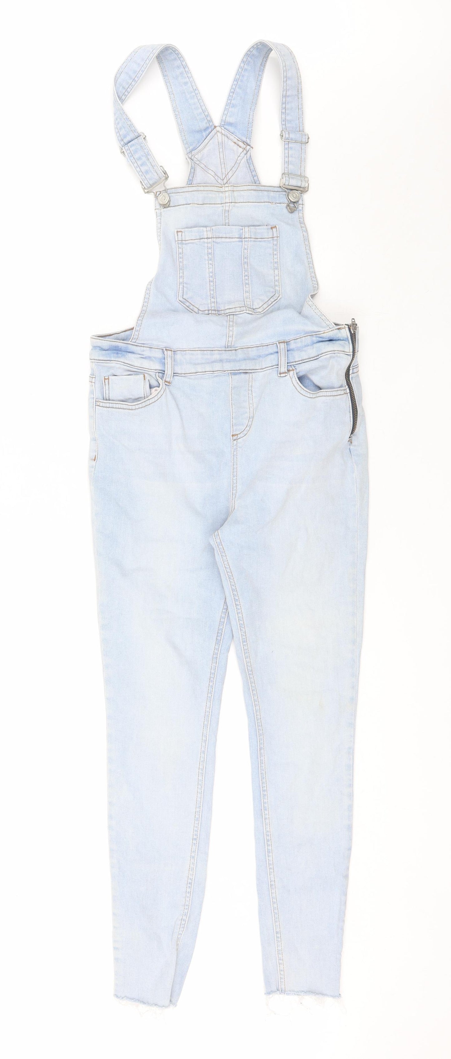 New Look Womens Blue  Cotton Dungaree One-Piece Size 8