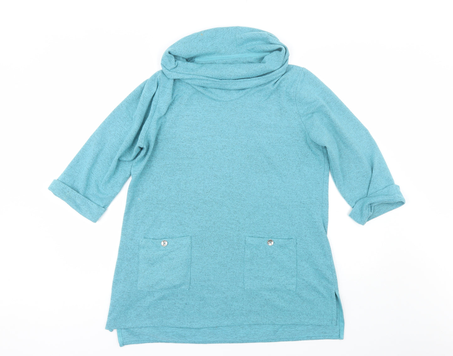 Tigi Womens Blue Roll Neck  Polyester Pullover Jumper Size 14