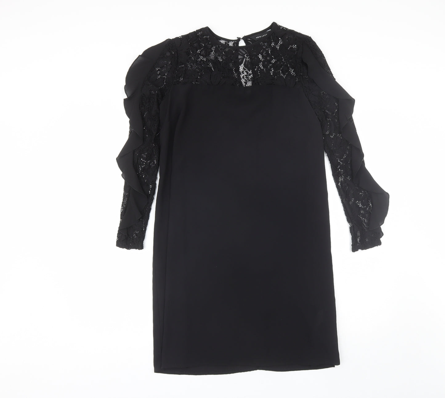 New Look Womens Black  Polyester Shift  Size 6  Round Neck